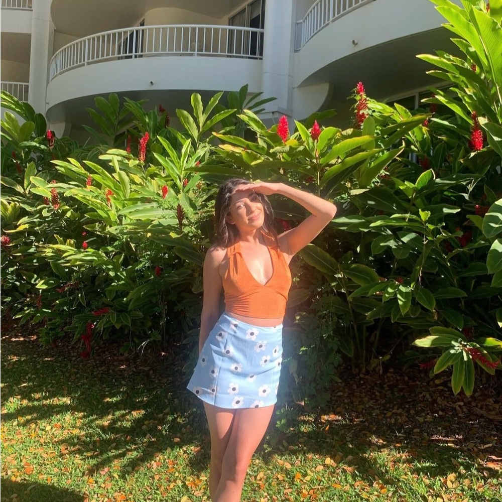 Peppermayo Orange Crop Top